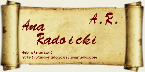 Ana Radoički vizit kartica